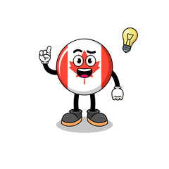 canada flag cartoon with get an idea pose