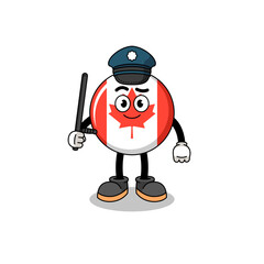 Cartoon Illustration of canada flag police