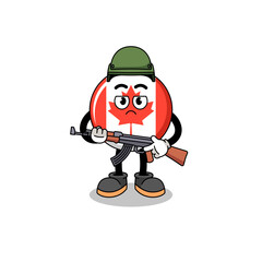 Cartoon of canada flag soldier