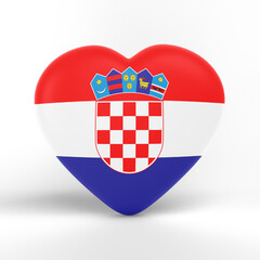 Naklejka premium Croatia Heart Flag