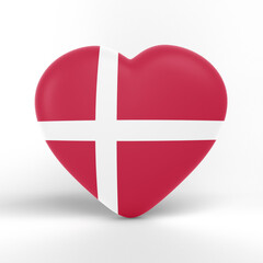 Obraz premium Denmark Heart Flag