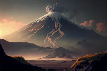 Fotobehang A volcano is about to erupt generative ai © Scheidle-Design