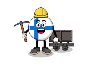Mascot Illustration of finland miner