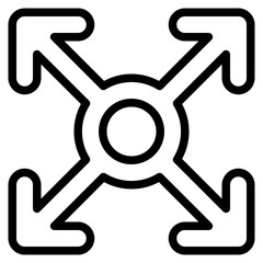 Fototapeta premium expand outline icon