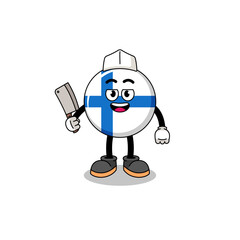 Obraz na płótnie Canvas Mascot of finland as a butcher