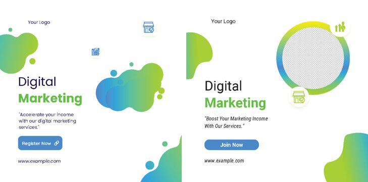 Digital Marketing Social Media Post banner Template, social media post banner design template. business marketing post. Digital marketing agency post banner, Digital marketing expert banner.