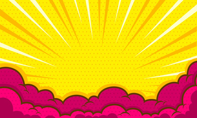 Comic cartoon cloud frame background design © anggi wibisono