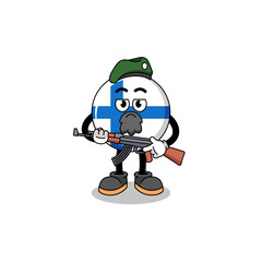 Character cartoon of finland as a special force