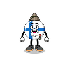 Character cartoon of finland as a veteran