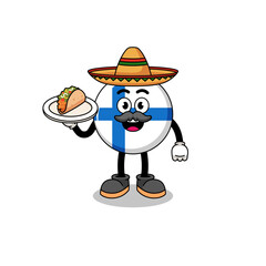 Character cartoon of finland as a mexican chef