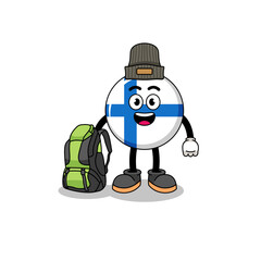 Illustration of finland mascot as a hiker