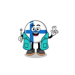Illustration of finland mascot as a dentist