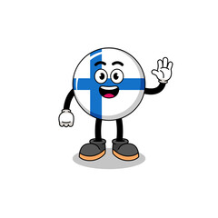 finland cartoon doing wave hand gesture