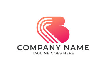unique letter b, marketing logo design, media logo design