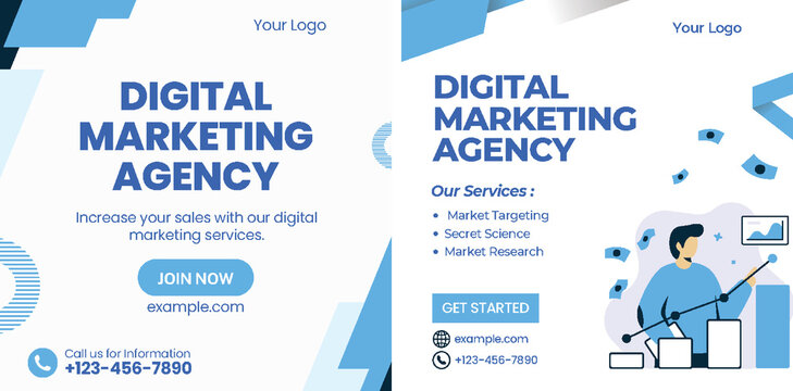 Digital Marketing Social Media Post banner Template, social media post banner design template. business marketing post. Digital marketing agency post banner, Digital marketing expert banner.