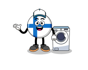 finland illustration as a laundry man