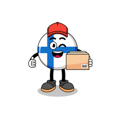 finland mascot cartoon as an courier