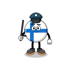 Cartoon Illustration of finland police
