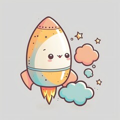 Cute rocket created with AI