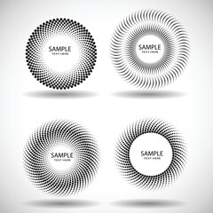 Halftone dots in circle form. round logo . vector dotted frame . Half tone design element.
