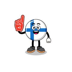Cartoon mascot of finland number 1 fans