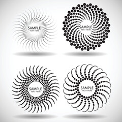 Halftone dots in circle form. round logo . vector dotted frame . Half tone design element.
