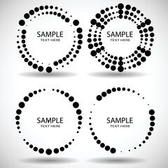 Halftone dots in circle form. round logo . vector dotted frame . Half tone design element.
