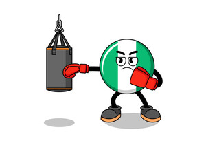 Illustration of nigeria flag boxer