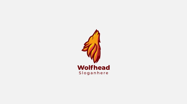 Wolf head logo design template vector icon