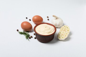Concept of cooking egg sauce, mayonnaise sauce