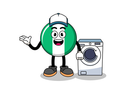 recommend clip art: nigeria flag illustration as a laundry man