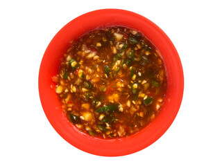 Top View Sukiyaki Sauce. for hot pot or suki on transparency
