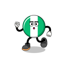 Fototapeta premium running nigeria flag mascot illustration