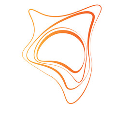Patterns in orange on a white background