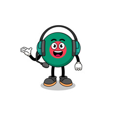 Mascot Illustration of bangladesh flag as a customer services
