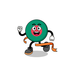 Mascot cartoon of bangladesh flag running on finish line