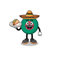 Character cartoon of bangladesh flag as a mexican chef