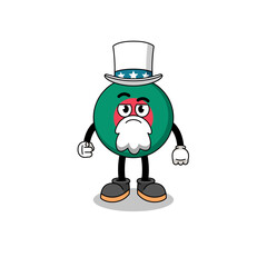 Illustration of bangladesh flag cartoon with i want you gesture