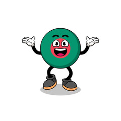 bangladesh flag cartoon searching with happy gesture