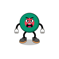 bangladesh flag cartoon illustration with angry expression