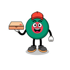 bangladesh flag illustration as a pizza deliveryman