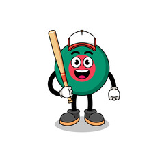 bangladesh flag mascot cartoon as a baseball player