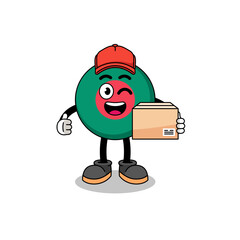 bangladesh flag mascot cartoon as an courier
