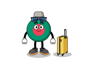 Fototapeta premium bangladesh flag mascot doing vacation