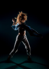 Modern dancer practicing