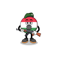 Character cartoon of hungary flag as a special force