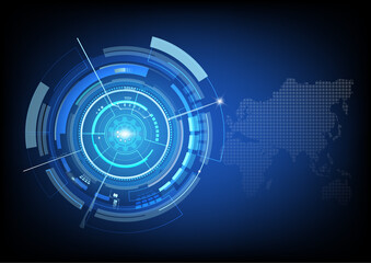 Obraz premium Digital background with modern point global network connection on world