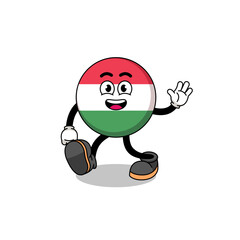 hungary flag cartoon walking