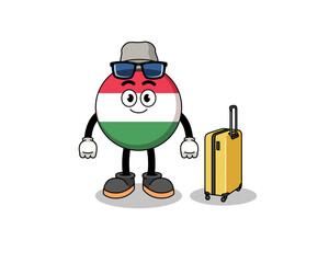hungary flag mascot doing vacation
