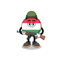 Obraz na płótnie Canvas Cartoon of hungary flag soldier